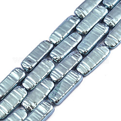 Brins de perles d'imitation en plastique ABS, de couleur plaquée ab , rectangle, vert de mer clair, 22x8.5x4mm, Trou: 0.6mm, Environ 19 pcs/chapelet, 16.14 pouce ~ 16.34 pouces (41~14.5 cm)