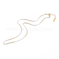 Cable de cadena de collares 304 acero inoxidable, con cierre de langosta, acero color oro y acero, 17.13 pulgada (43.5 cm)