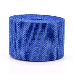 Ruban d'emballage en polyester imitation lin, pour la décoration artisanale, bleu royal, 2 pouce (50 mm), environ 5.47 yards (5 m)/rouleau