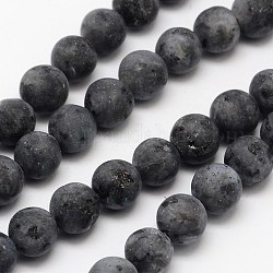 Natürliche Larvikit-Perlenstränge, matt, Runde, 12 mm, Bohrung: 1 mm, ca. 32 Stk. / Strang, 15.1 Zoll