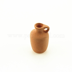 Mini pot en terre, avec une poignée, pour accessoires de maison de poupée, faire semblant de décorations d'accessoires, brun coco, 18x30mm