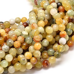 Jade Xiuyan naturelle de chapelets de perles rondes, 8mm, Trou: 1mm, Environ 48 pcs/chapelet, 15.7 pouce