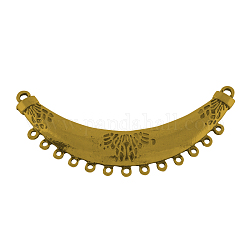 Tibetan Style Alloy Crescent Chandelier Components Links, Cadmium Free & Lead Free , Antique Golden, 20x93x4mm, Hole: 2mm