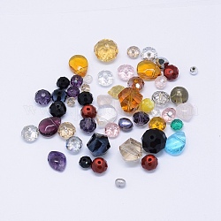 Perles en verre, à facettes / sans facettes, formes mixtes, 4~12x3~11mm, Trou: 0.8~1.5mm