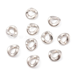 CCB пластиковые шарики, кольцо, цвет никеля, длиной около 21.5 мм , шириной 23 мм , толстый 3.5 мм , отверстие : 12x10 мм