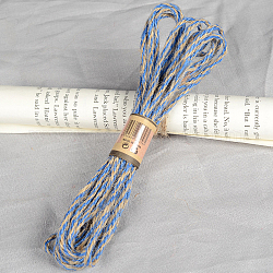 Cordón de yute, cuerda de yute, hilo de yute, 3 ply, para la fabricación de la joya, azul aciano, 4mm, alrededor de 10.93 yarda (10 m) / paquete