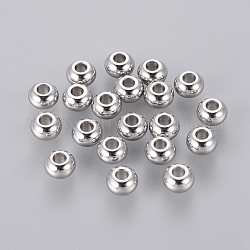 Rondelle 304 Stainless Steel Beads, Stainless Steel Color, 5x3mm, Hole: 2mm