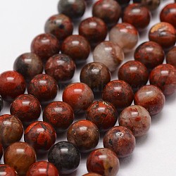 Chapelets de perles en jaspe de brecciated naturel, ronde, 8mm, Trou: 1.2mm, 48 pcs / chapelet, 15.7 pouce