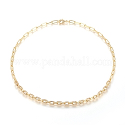Collares de cadenas de clip de latón, Con circonitas cúbicas claras y cierres de pinza de langosta, Plateado de larga duración, dorado, 16.73 pulgada (42.5 cm)