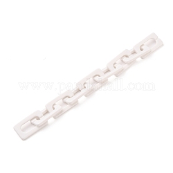 Handmade Opaque Acrylic Cross Chains, Unwelded, White, 43.5x23x4mm, about 39.37 inch(1m)/strand