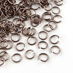 Filo di alluminio anelli aperti di salto, cammello, 18 gauge, 8x1.0mm, circa 18000pcs/1000g
