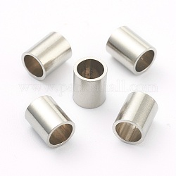 Abalorios de 304 acero inoxidable, Tubo cuentas, color acero inoxidable, 6x5mm, agujero: 4 mm