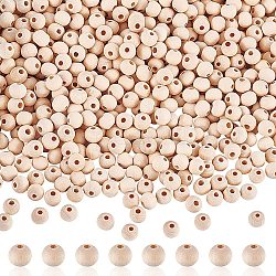 PandaHall 2000pcs 8mm Natural Wood Beads, Round Unfinished Wooden Ball Spacer Loose Beads for Macrame Garland Farmhouse Decor Bracelet Necklace Jewelry DIY Craft Making, Hole 2mm