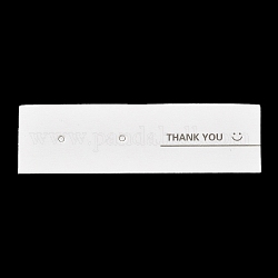 Papier Ohrring Display-Karten, Schmuckdisplaykarten mit Smiley-Aufdruck für Ohrstecker, weiß, Rechteck, 2x7x0.07 cm, Bohrung: 1.6 mm, ca. 100 Stk. / Beutel
