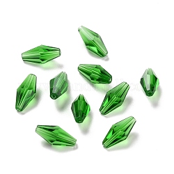 Transparente Glasperlen, facettiert, Doppelkegel, Meergrün, 8x4 mm, Bohrung: 1 mm