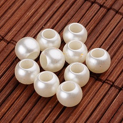 Perla imitazione acrilico perline europei, perline rondelle  con foro grande, vecchio pizzo, 8x6mm, Foro: 4 mm