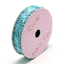 Glitter-Polyesterbänder, Blume, blassem Türkis, 5/8 Zoll (17 mm), etwa 2 yards / Rolle (1.8288 m / Rolle)