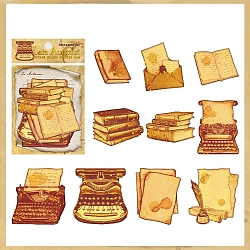 20 Stück 10 Stile Herbst Gold Prägepapier selbstklebende dekorative Aufkleber, für diy scrapbooking, Buch, 146x95 mm, 2pcs / style