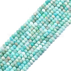 Chapelets de perles en amazonite naturelle, facette, rondelle, 4.5x3.5mm, Trou: 0.8mm, Environ 107 pcs/chapelet, 15.35 pouce (39 cm)