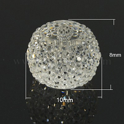 Resin Beads, Tubbiness, Clear, 10x8mm, Hole: 1.5mm