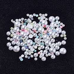Cabochon imitazione perla acrilica, mezzo tondo/cupola, colore misto, 3~12.5x1.5~5mm