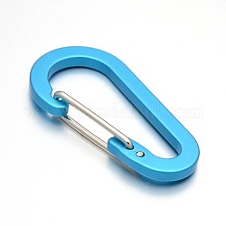 Alluminio moschettoni arrampicata, fermagli chiave, con accessori di ferro, cielo blu profondo, 60.5x30.5x9mm
