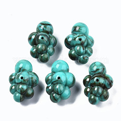 Acryl-Perlen, Nachahmung Edelstein-Stil, Türkis, 33x23x17 mm, Bohrung: 2 mm, ca. 76 Stk. / 475 g