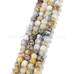 Blanc naturel opale africain perles brins, pépites en pierre roulée, 6.5~15x7~14x7~14mm, Trou: 1~1.4mm, Environ 32~33 pcs/chapelet, 15.16~ 15.75 pouce (38.5~40 cm)