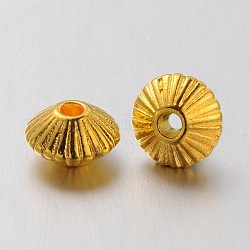 Estilo tibetano de la aleación entrepieza de abalorios, Sin cadmio y níque y plomo, bicono, dorado, 7.5x4.6mm, agujero: 1 mm