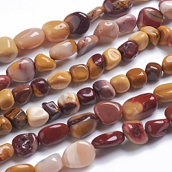 Chapelets de perles en mokaite naturel, pierre roulée, pépites, 9~11x8~9x5~10mm, Trou: 0.8mm, Environ 45 pcs/chapelet, 15.75 pouce (40 cm)