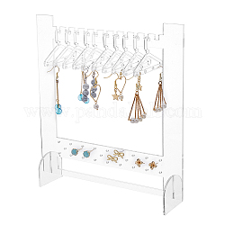 SUPERFINDINGS Transparent Acrylic Earring Display Stand with 10pcs Coat Hangers Stud Earring Jewelry Show Holder Plastic Display Rack Stand Organizer for Jewelry Display Retail Store