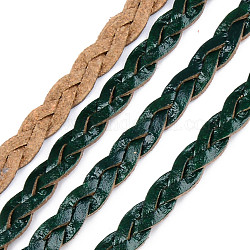 Cordones trenzados de cuero de la pu, Para la fabricación de joyas collar pulsera, gris pizarra oscuro, 5x2mm, alrededor de 54.68 yarda (50 m) / paquete