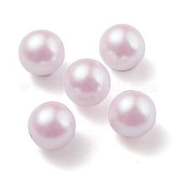 Perles en plastique pompons, perle d'imitation, foré central, ronde, lavande, 5.5~6mm, Trou: 1mm