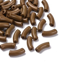 Opaque Acrylic Beads, Curved Tube, Olive, 34.5x13x11mm, Hole: 3.5mm