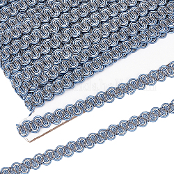 Benecreat 16.4 ярдов с плетеной отделкой, Синяя вышивка, декоративная тесьма, хромая плетеная отделка, плетеное кружево из полиэстера для шитья, рукоделие и декорирование интерьера, 0.39 дюйм в ширину