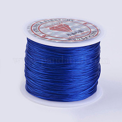 Flat Elastic Crystal String, Elastic Beading Thread, for Stretch Bracelet Making, Blue, 0.5mm, about 49.21 yards(45m)/roll