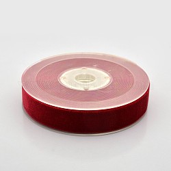 Cinta de terciopelo de poliéster para embalaje de regalo y decoración de festival, de color rojo oscuro, 3/4 pulgada (19 mm), aproximamente 25yards / rodillo (22.86 m / rollo)