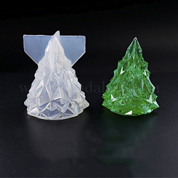 Moules en silicone, moules de résine, pour la résine UV, fabrication de bijoux en résine époxy, arbre de Noël, blanc, 6x4 cm