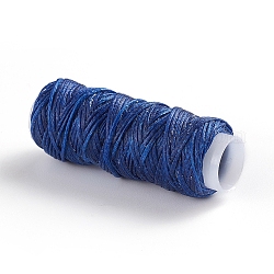 Cordon de polyester ciré, pour la fabrication de bijoux, bleu foncé, 0.8mm, environ 30 m / bibone 