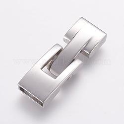 304 Stainless Steel Snap Lock Clasps, Smooth Surface, Stainless Steel Color, 34.5x12x5mm, Hole: 3x10mm