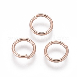 304 in acciaio inox anelli di salto aperto, oro roso, 9x1.2 mm, diametro interno: 7 mm