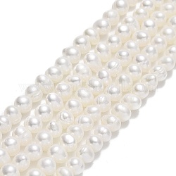 Fili di perle di perle d'acqua dolce coltivate naturali, patata, beige, 4.5~5x5.5~6x5~5.5mm, Foro: 0.7 mm, circa 75~76pcs/filo, 13.78~13.86 pollice (35~35.2 cm)