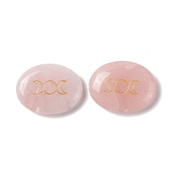 Натуральный розовый кварц лечебный массаж пальмовыми камнями, карманный камень для беспокойства, для снятия стресса при тревоге, овал с тройной луной, 33x43x11~12 мм