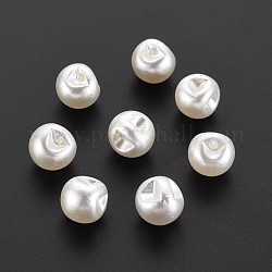 Ciondoli di perle imitazione plastica abs, tondo, bianco crema, 10x9.5mm, Foro: 1.5 mm