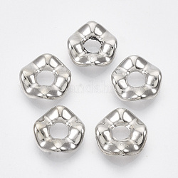 Ccb Kunststoff-Perlen, Ring, Platin Farbe, 13x13x3 mm, Bohrung: 4.5 mm, ca. 1740 Stk. / 500 g