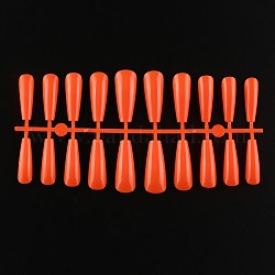 Однотонные пластиковые бесшовные накладные ногти, инструмент для маникюра для ногтей, темно-оранжевый, 26~32x6~13 мм, 20 шт / комплект.