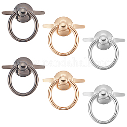 Wadorn 6 stücke 3 farben zinklegierung ring hängeverschlüsse, Taschengurt-Verbindungsschnalle, für Taschenersatzzubehör, Mischfarbe, 4.4 cm, 2 Stk. je Farbe