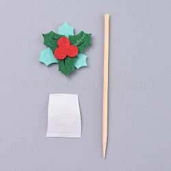 Mistel / Stechpalmenblatt Form Weihnachten Cupcake Kuchen Topper Dekoration, für Party Weihnachtsdekoration liefert, grün, 38x33x5 mm