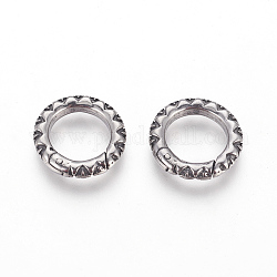 304 anelli porta molla in acciaio inossidabile, o anelli, argento antico, 21.5x3.5mm, diametro interno: 15mm