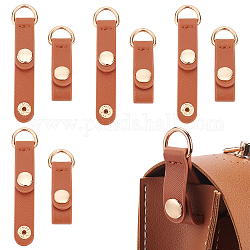 Imitation Leather Bag Suspension Clasp, with D-rings and Iron Snap Button, for Bag Replacement Accessories, Chocolate, 9.4x1.5x0.9cm